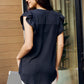 Zenana Full Size Ruffle Shoulder Notched Neck Blouse