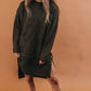 Davi & Dani Solid Long Sleeve Argyle Button Down Sweater Dress