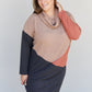 SIZE MEDIUM Autumn Color Block Sweater Dress