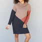 SIZE MEDIUM Autumn Color Block Sweater Dress