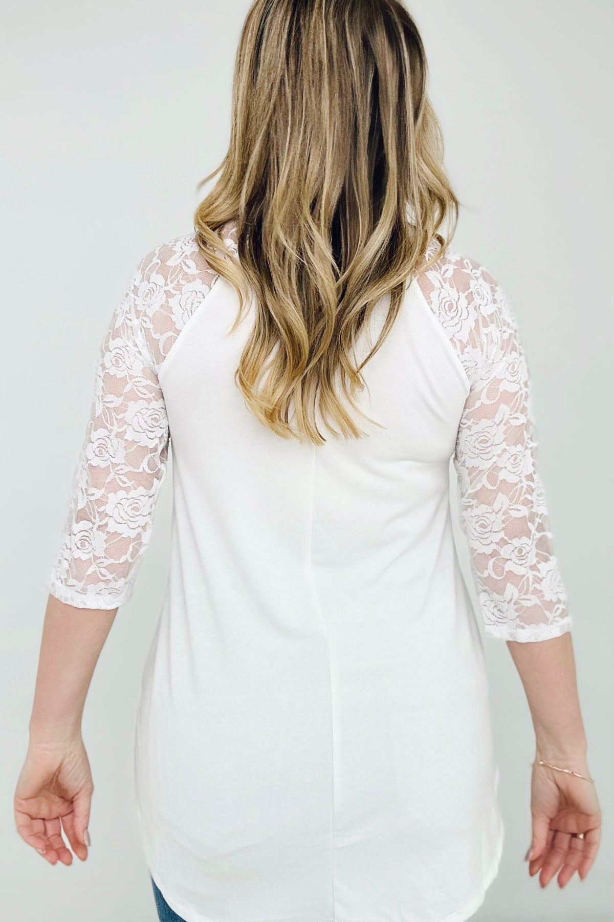 On The Go Lace Half Sleeve Top