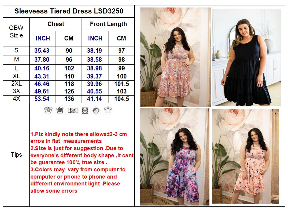 PREORDER: Sleeveless Tiered Dress in Four Colors