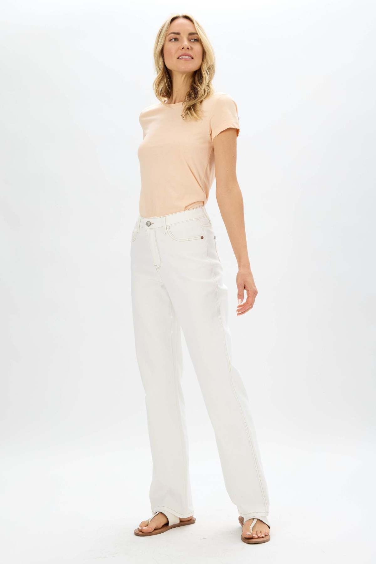 Judy Blue Straight Leg Jean - White