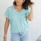 SIZE XL Pocketful of Basics Polka Dot Tee in Sage
