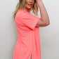 Cuffed Sleeve High-Low Hem Top