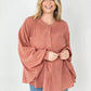 Textured Cotton Linen Oversized Top