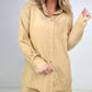 Zenana Striped Button Down Long Sleeve Shirt and Shorts Set