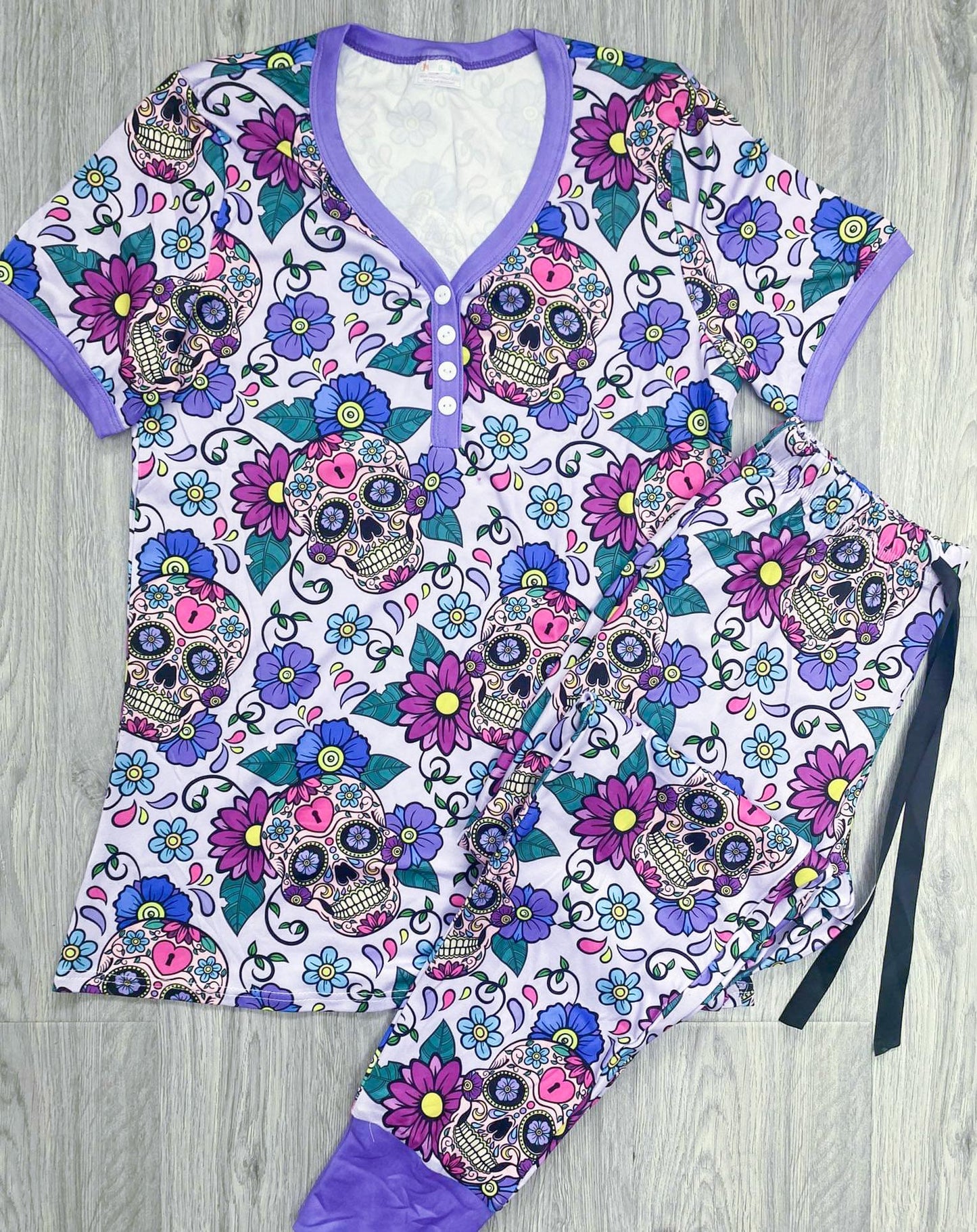 PREORDER: Halloween Short Sleeve Pajama Set in Three Colors