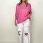Wide Neck Oversized Loose Knit Top - Multiple Colors