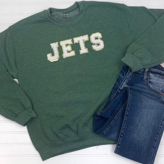 PREORDER: Patch Sweatshirt in Dark Green/White