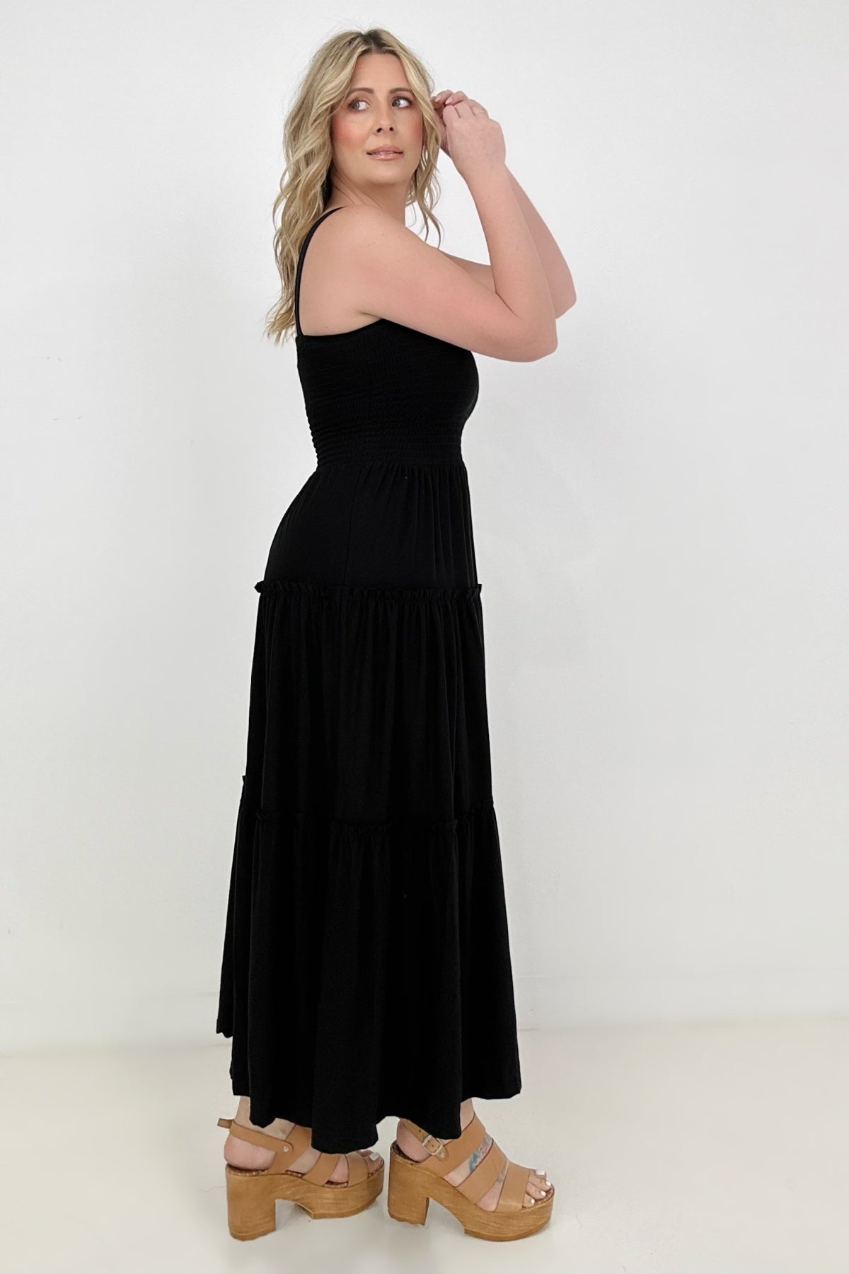Seize The Day Smocked Tiered Maxi Dress