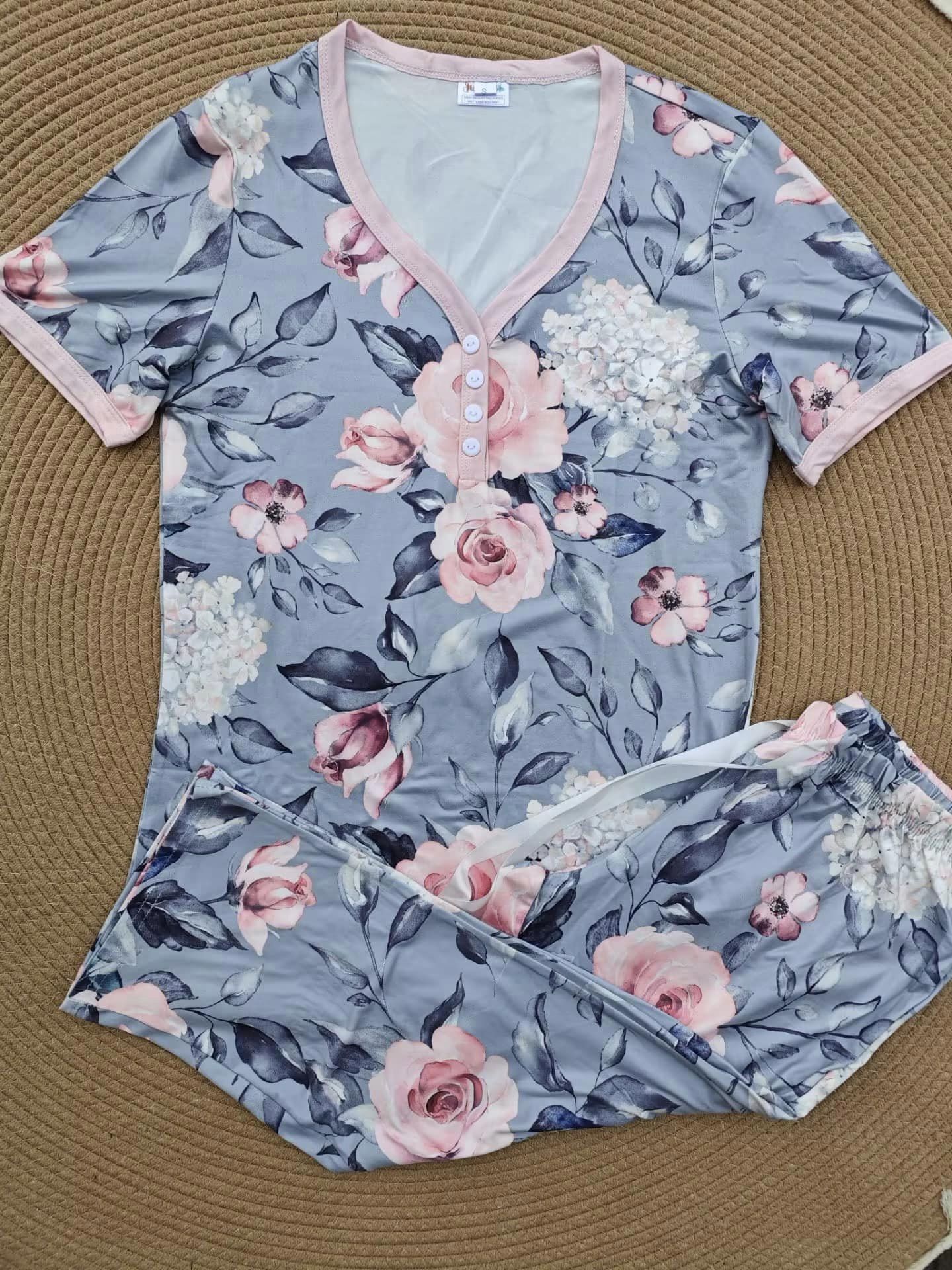 PREORDER: Short Sleeve Capri Pajama Set in Assorted Prints