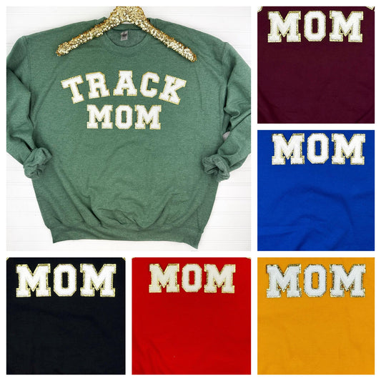 PREORDER: Track Mom Chenille Patch Sweatshirt