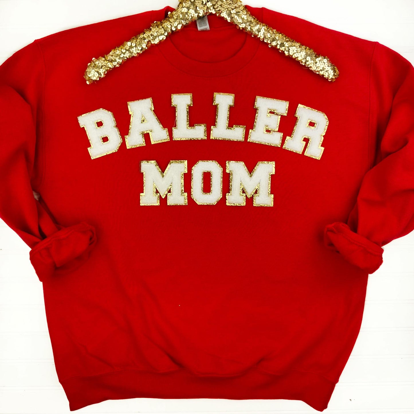 PREORDER: Baller Mom Chenille Patch Sweatshirt