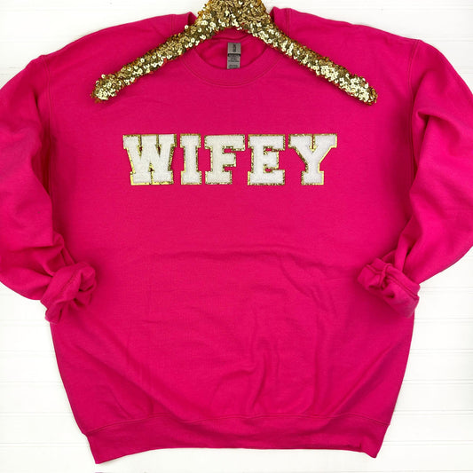 PREORDER: Wifey Chenille Patch Sweatshirt