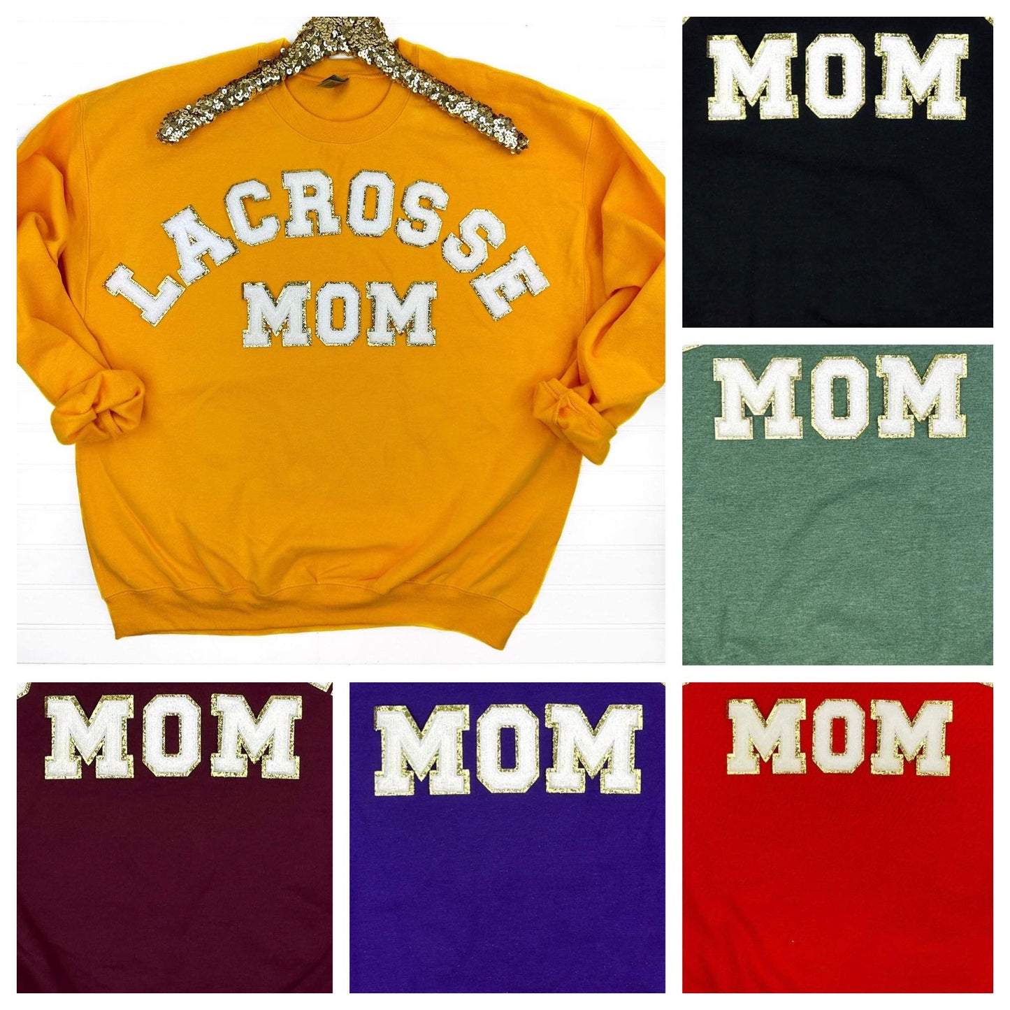 PREORDER: Lacrosse Mom Chenille Patch Sweatshirt