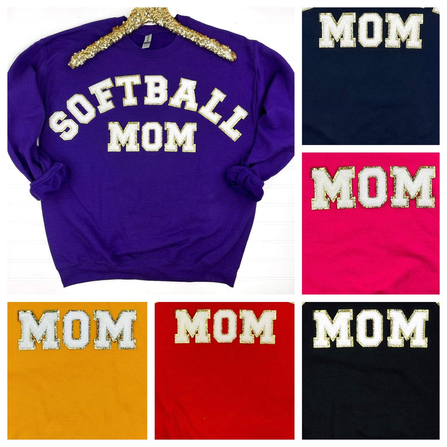 PREORDER: Softball Mom Chenille Patch Sweatshirt