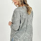 Aztec Print French Terry V Neck Top
