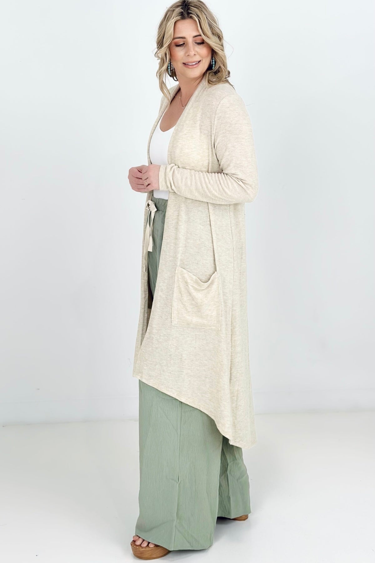 Sage Solid Wide Leg Pants