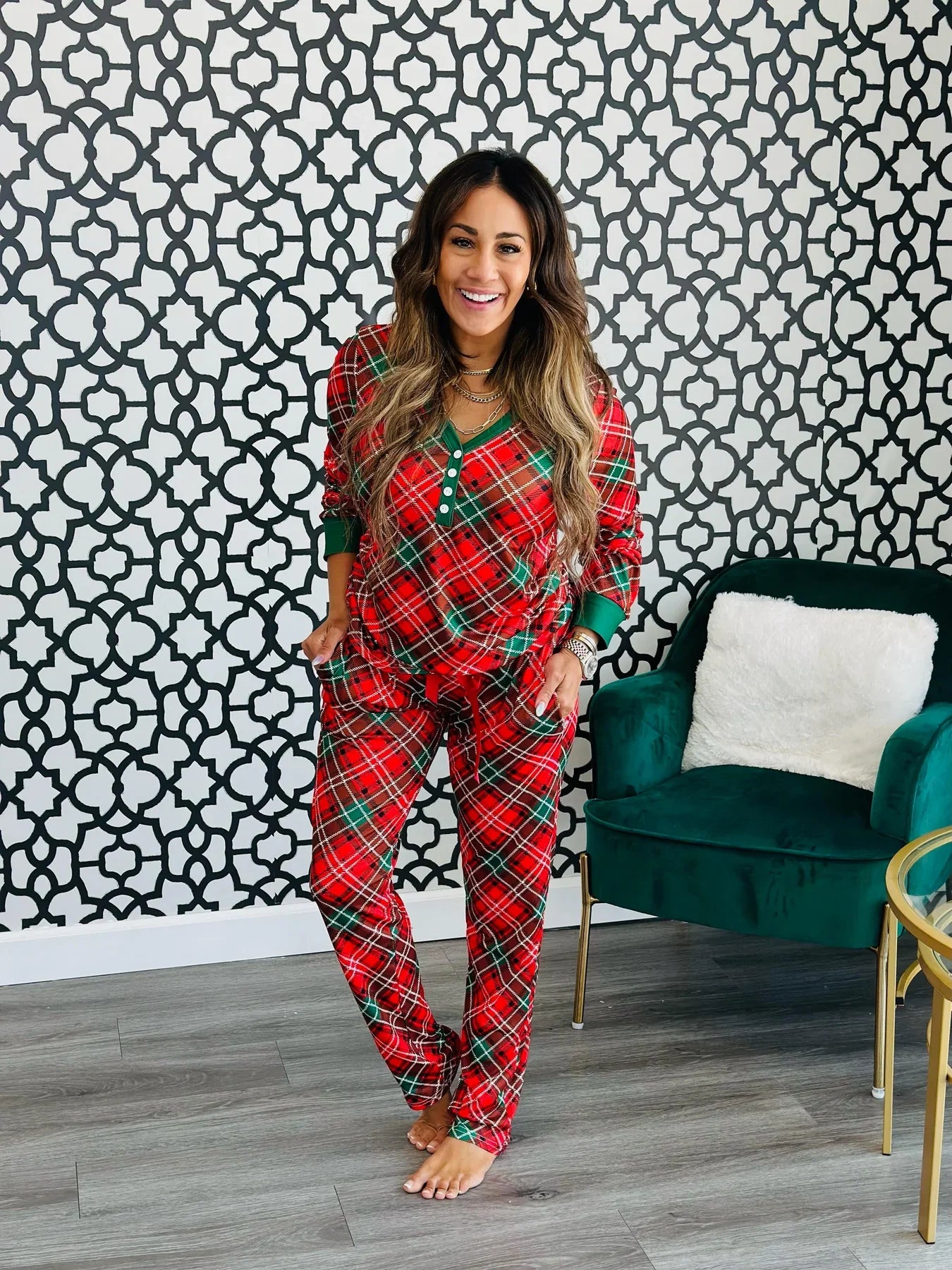 PREORDER: Long Sleeve Holiday Pajamas in Assorted Prints