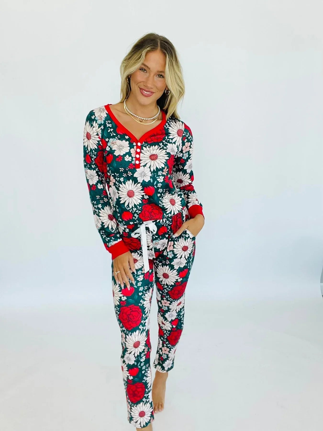 PREORDER: Long Sleeve Holiday Pajamas in Assorted Prints