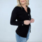 Zenana 'Ruched Romance" Long Sleeve Button Down Top with Ruched Bodice