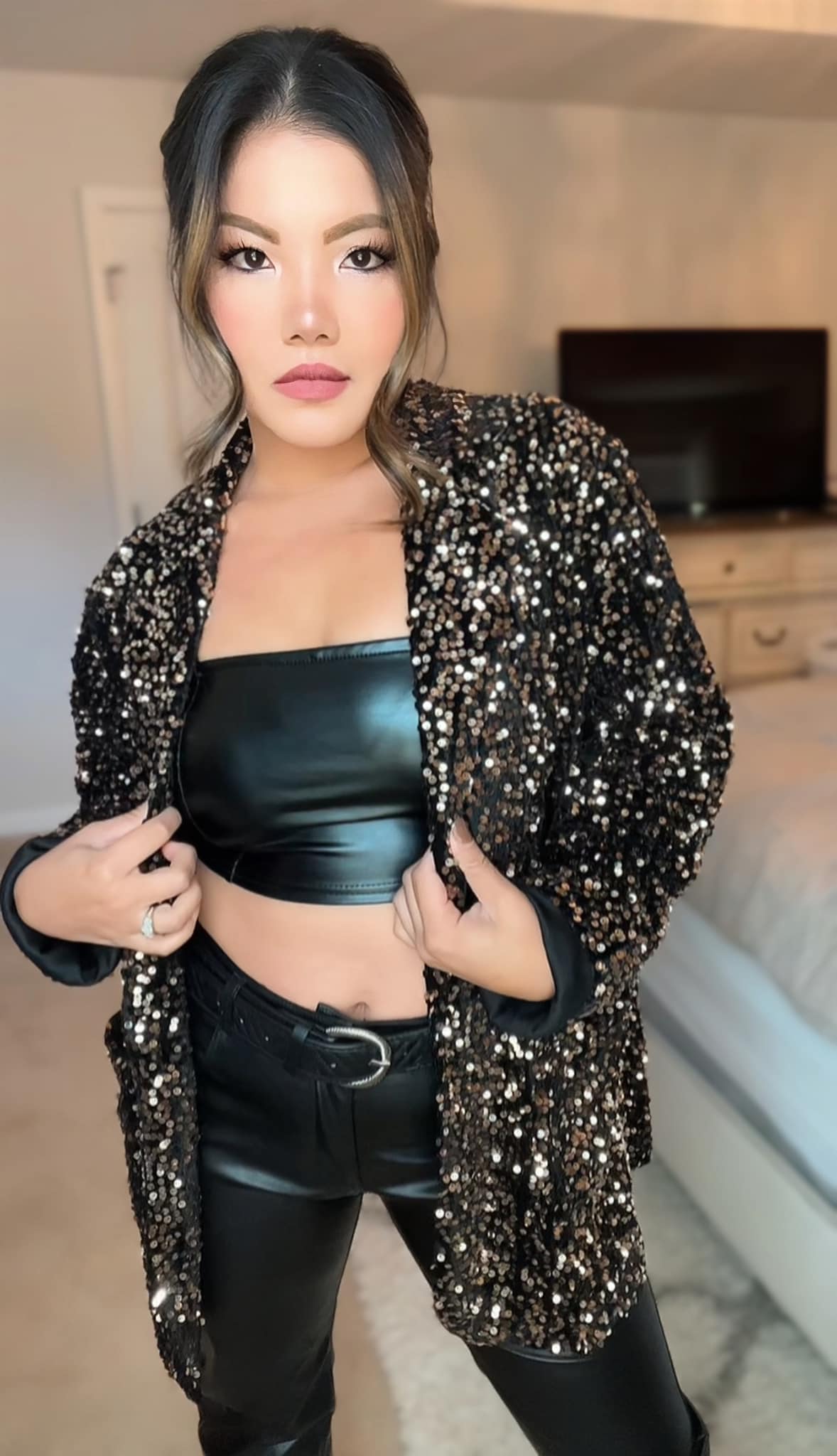 PREORDER: Oversized Sequin Blazer In Two Colors