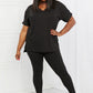 Self Love Brushed DTY Microfiber Lounge Set in Black