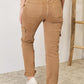 Risen High Waist Utility Straight Cargo Jeans