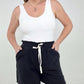 Cotton Gauze Drawstring Waist Shorts