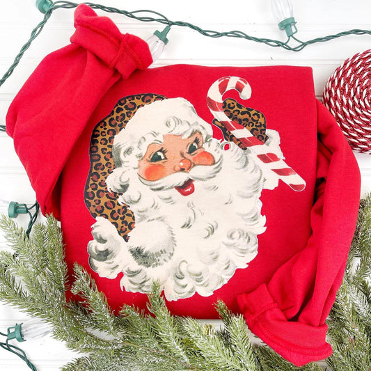 PREORDER: Matching Cheetah Santa Sweatshirt in Adult Sizes