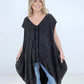 Oli & Hali Mineral Washed Cinched Front Cocoon Sleeveless Long Top
