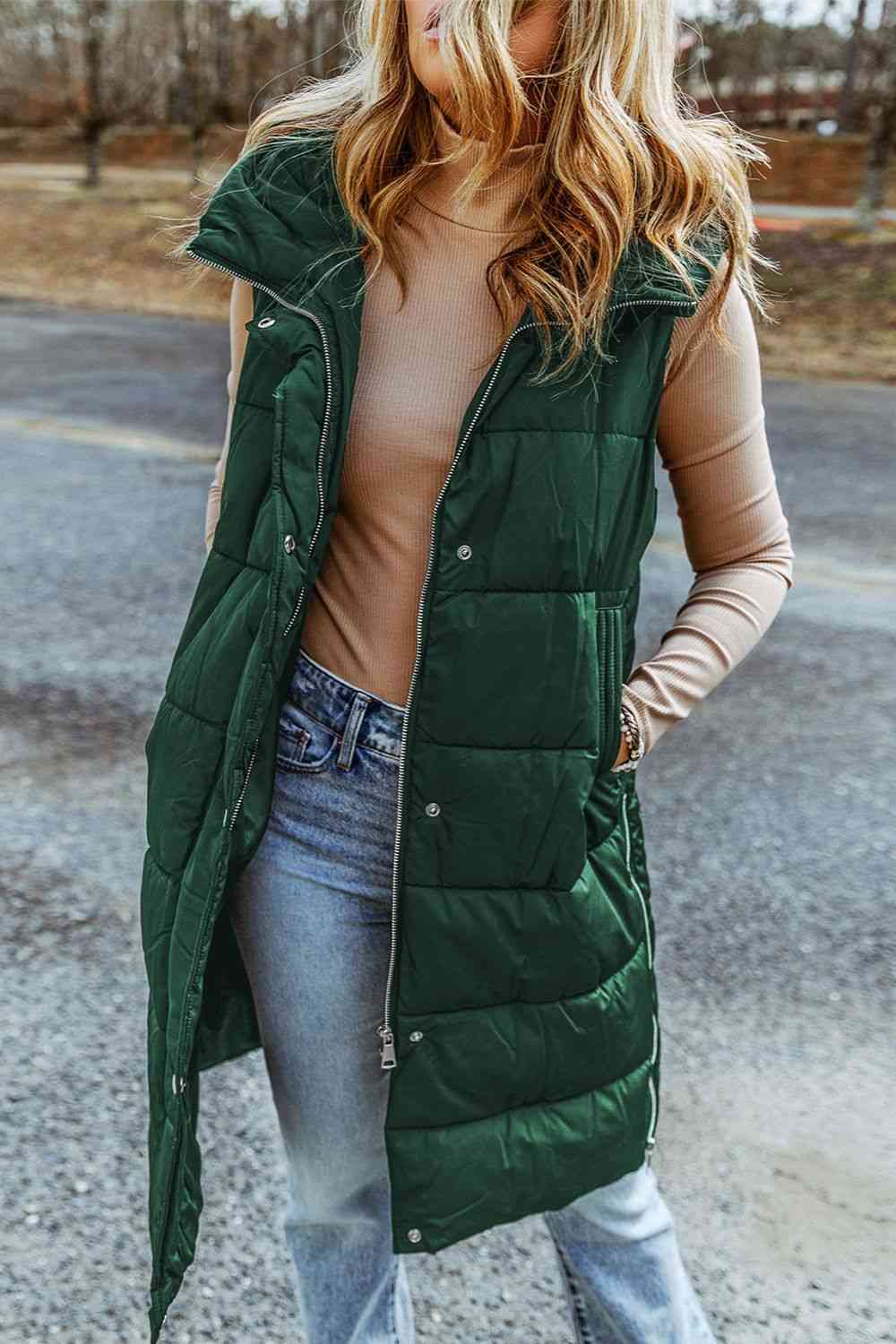 Women's Hooded Sleeveless Puffer Vest