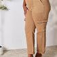 Risen High Waist Utility Straight Cargo Jeans