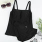 Gathered Detail Square Neck Tankini Set