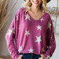Hopely All Stars V-Neck Knit Oversized Top