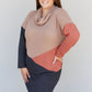 SIZE MEDIUM Autumn Color Block Sweater Dress