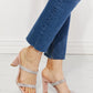 Rhinestone Block Heel Sandal in Pink