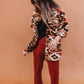 Rae Mode Aztec Print Fleece Open Front Long Sleeve Shacket
