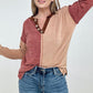 Color Block Faux Button Sweater