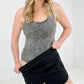 Zenana Acid Wash Racerback Tank Bodysuit