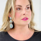Retro Turquoise Oval Dangle Earrings