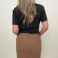 Frayed Hem High Waist Denim Skirt