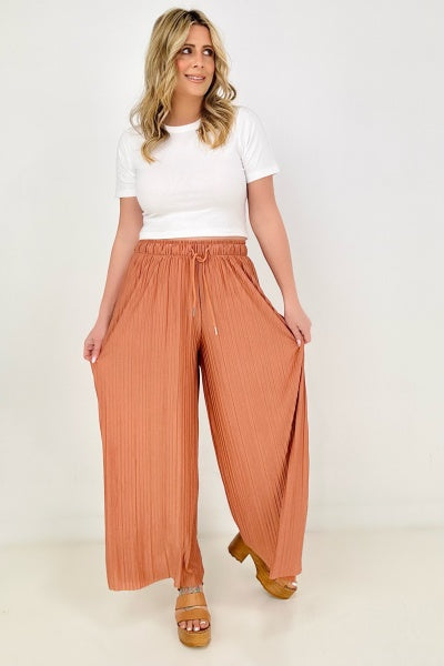 Anywhere You Are Pleated Wide Leg Pants - Multiple Colors