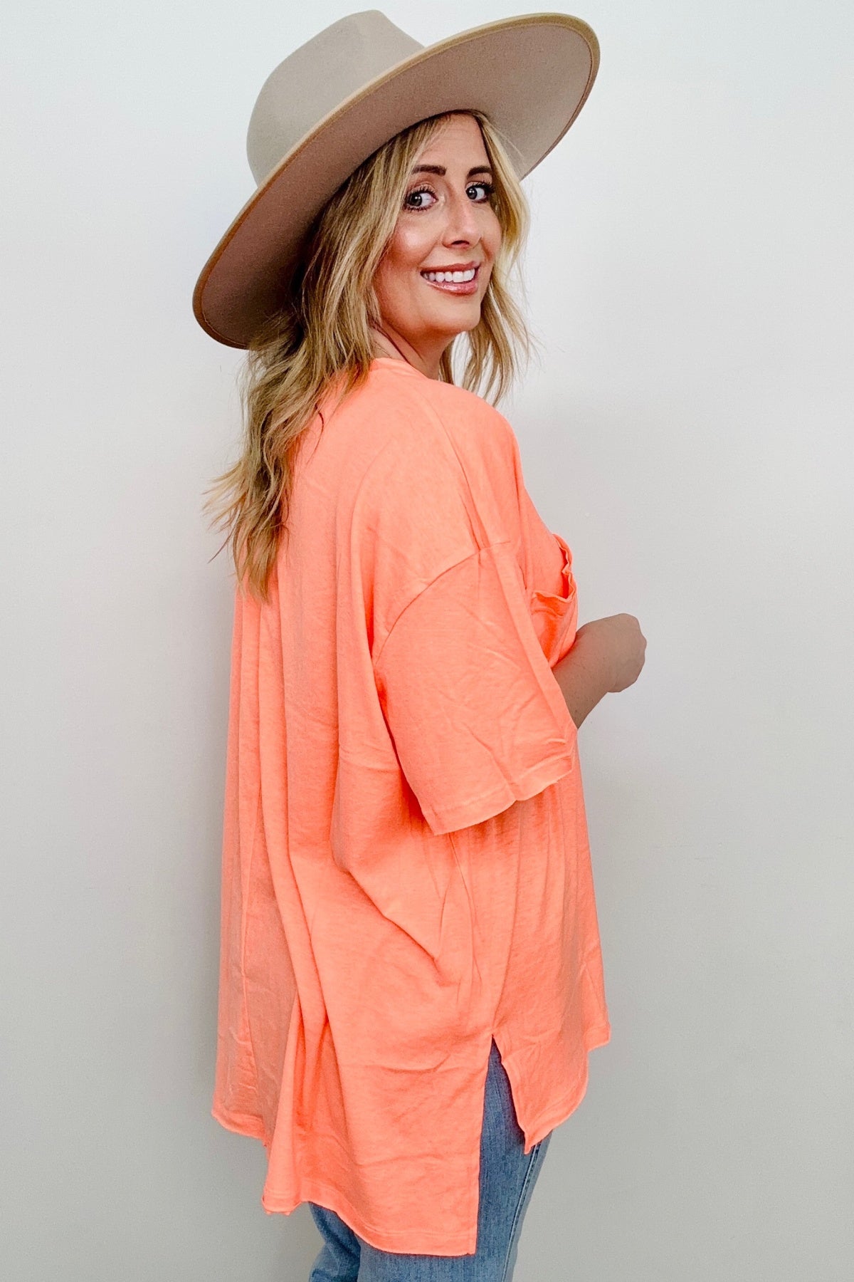 Oversized Raw Edge Boyfriend Tee