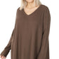 Zenana Plus Brushed Thermal Waffle V-Neck Sweater