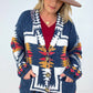 Knitted Jacquard Cardigan with Pockets