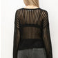HYFVE Openwork Ribbed Long Sleeve Knit Top