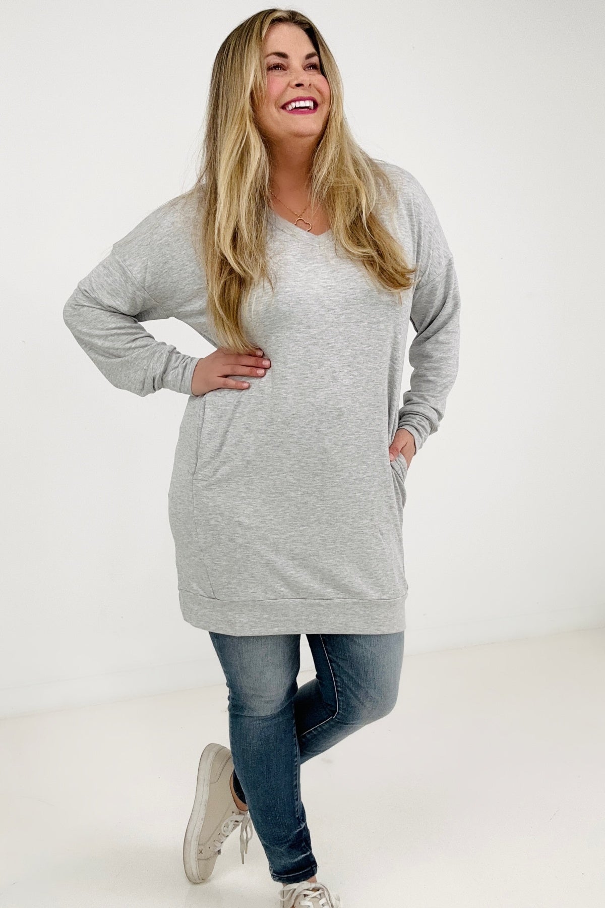 Oversized Jersey Knit Tunic Top/Dress