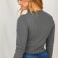 Deep V Long Sleeve Solid Knit Bodysuit